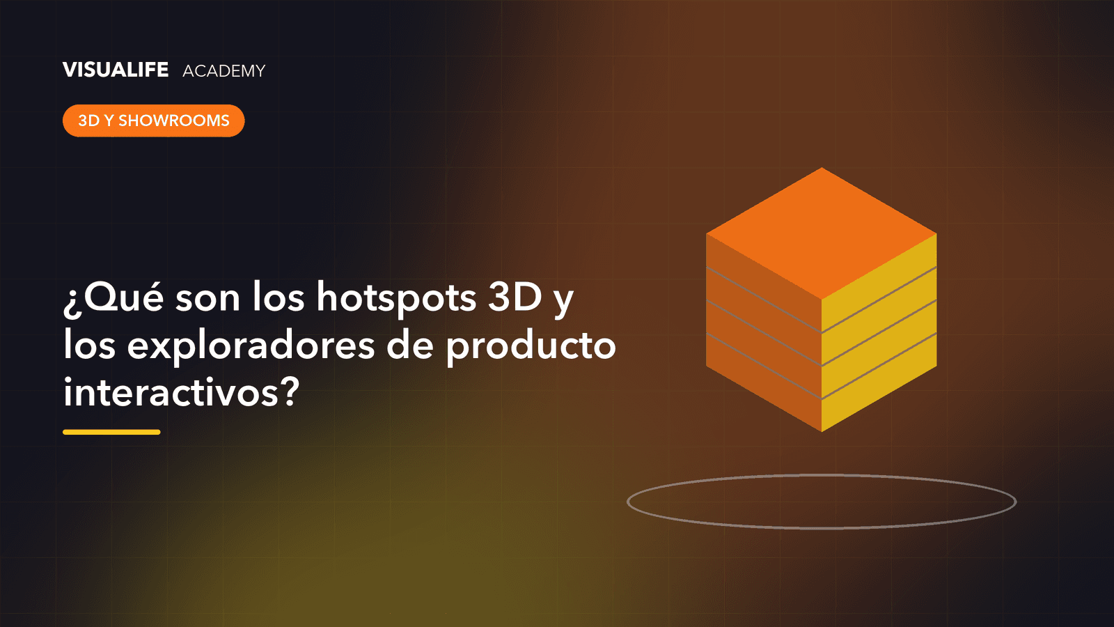 Producto en 3D con puntos interactivos numerados que despliegan información técnica
