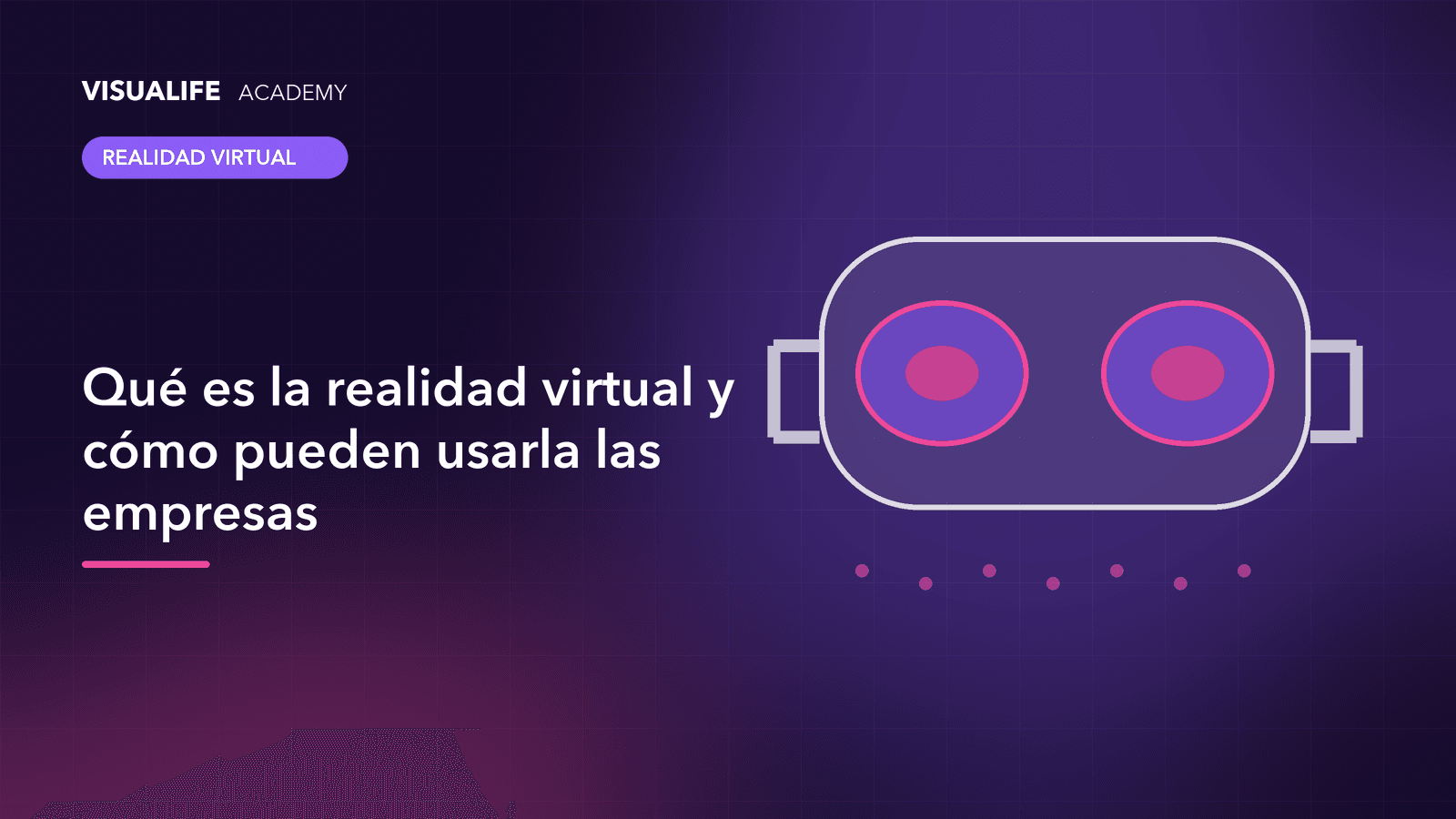 Persona con gafas de realidad virtual en una sala de empresa explorando un entorno digital