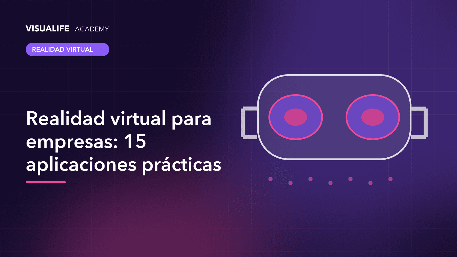 Cuadrícula de quince iconos que representan aplicaciones empresariales de la realidad virtual